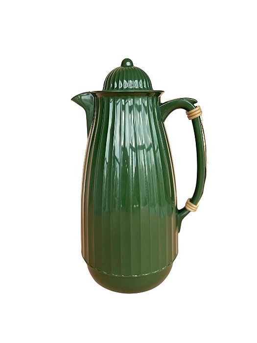 Garrafa Térmica Tête com Alça de Bambu | 1 Litro Verde Folha