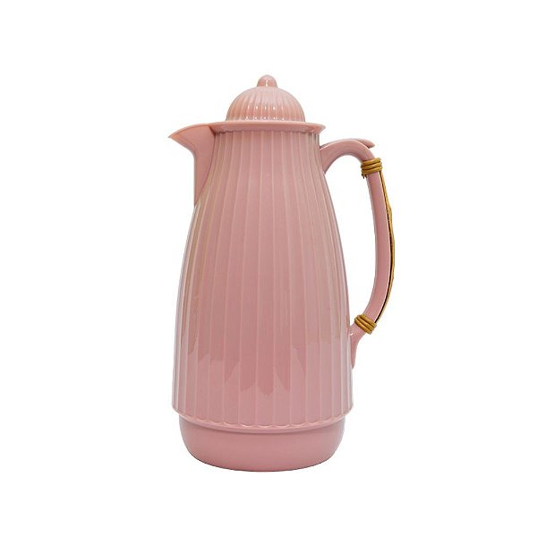 Garrafa Térmica Tête com Alça de Bambu | 1 Litro Rosa