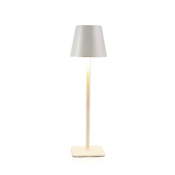 Luminaria de Mesa Usb Metal Branco Touch Longa - 38cm x 10cm x 10cm