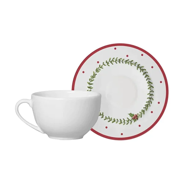Conjunto com 6 Xícaras de Chá com Pires Ludic Natal - 250ml