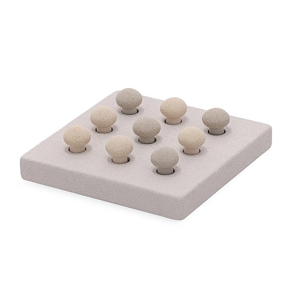 Jogo da velha Decorativo em Cimento e Polirresina - 22cm x 22cm