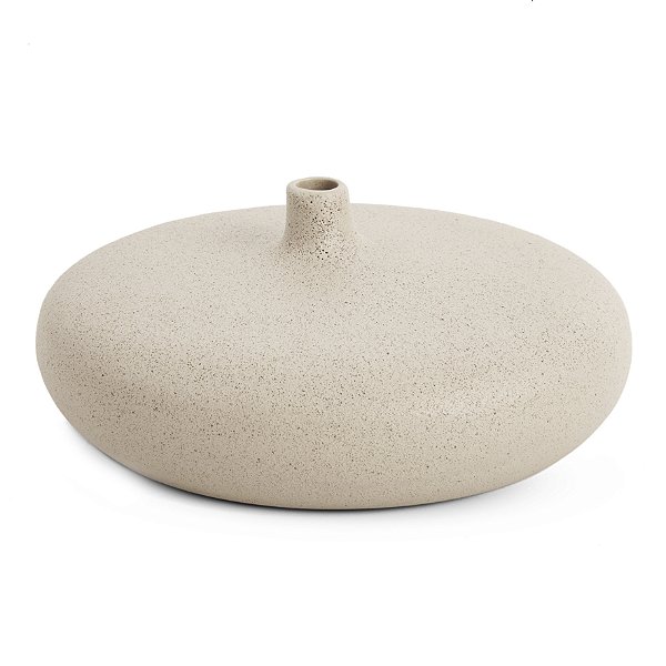 Vaso Bojudo em Cerâmica Bege - 9cm x 20cm
