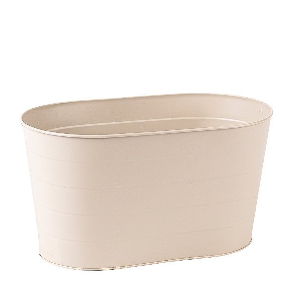 Cachepot Duplo Camadas Creme Metal - 34cm x 18cm