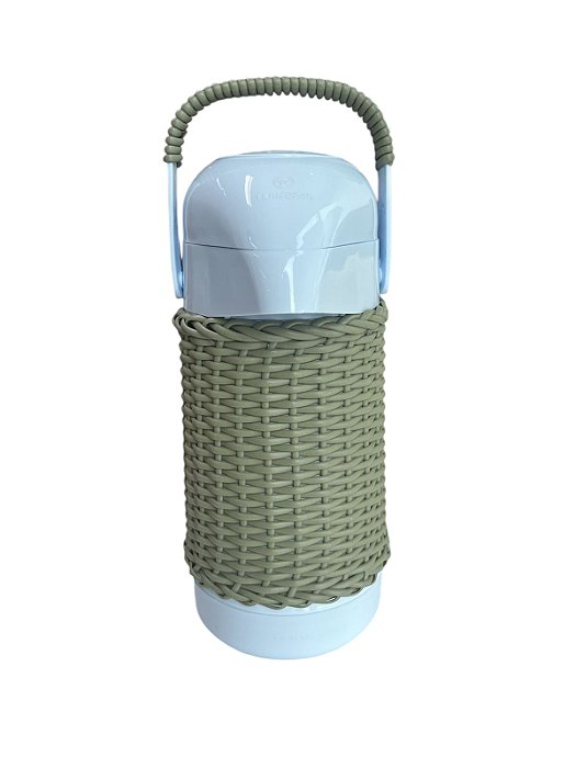 Garrafa Térmica Branca Com Vime Oliva - 500ml