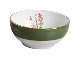 Tigela Média c/ Filete Ouro Boca de Leão Verde - 1350ml