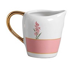 Leiteira Rosa com Filete Ouro Boca de Leão - 460ml