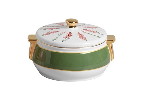 Sopeira Com Tampa Verde com Filete Ouro Boca de Leão - 3.950ml