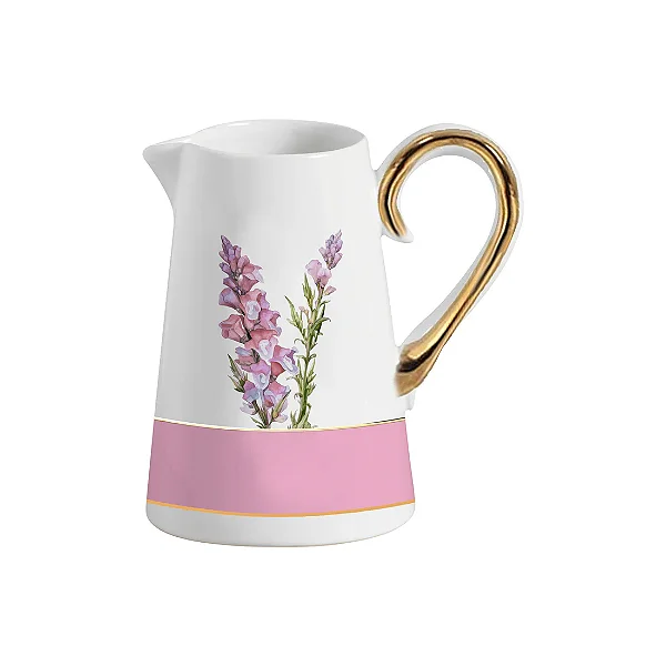 Jarra Rosa com Filete Ouro Boca de Leão