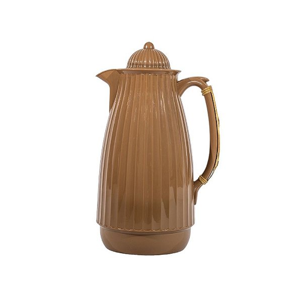 Garrafa Térmica Tête com Alça de Bambu | 1 Litro Marrom