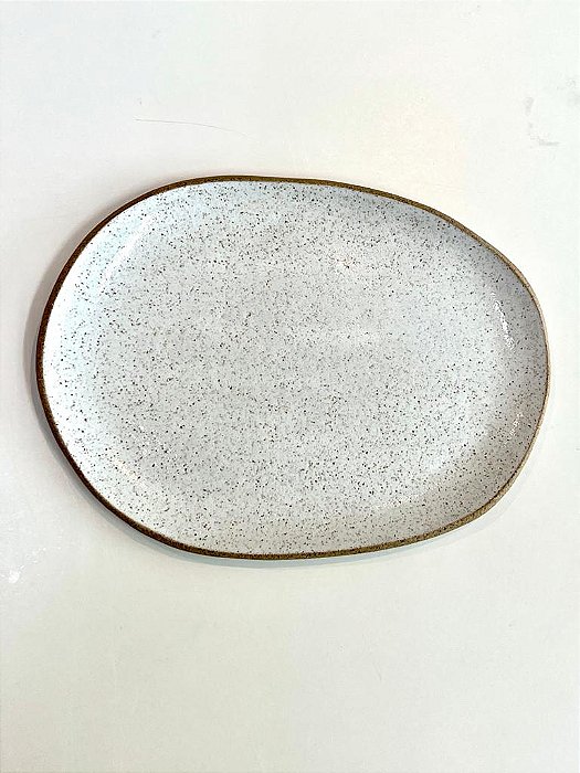 Bandeja em Cerâmica Orgânica Branca
