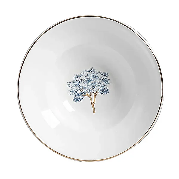 Mini Bowl com Aba com Filete Ouro Ypê Azul - 16cm