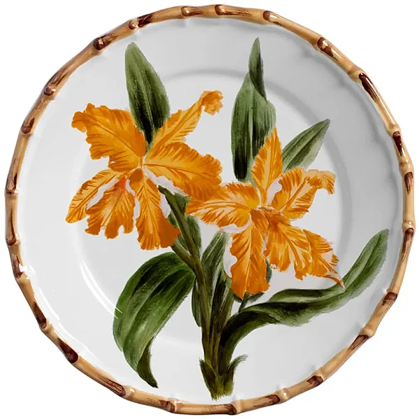 Conjunto Prato Raso Orquidee Laranja - 4 unidades