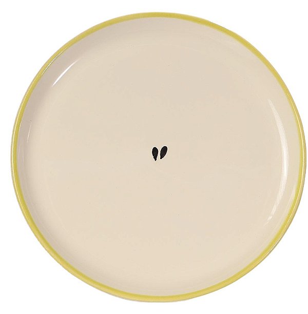Prato Redondo Liso com Pé Pera Coleção Tutti Frutti - 20cm x 10cm