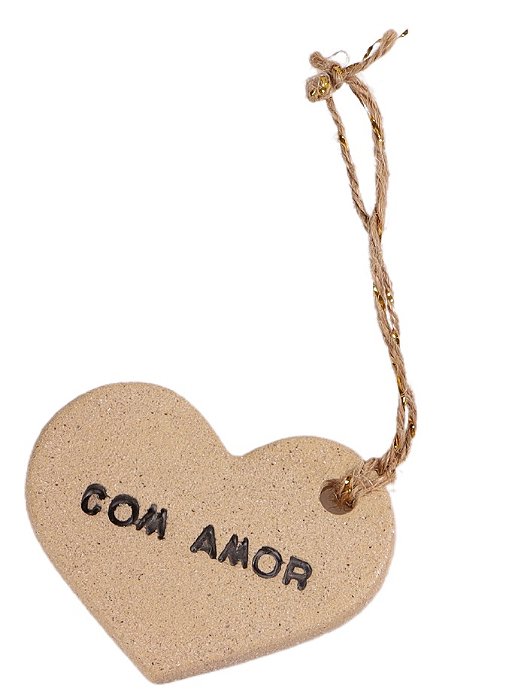 Adorno Placa Coração Wishes com Amor Love - 8cm x 8cm