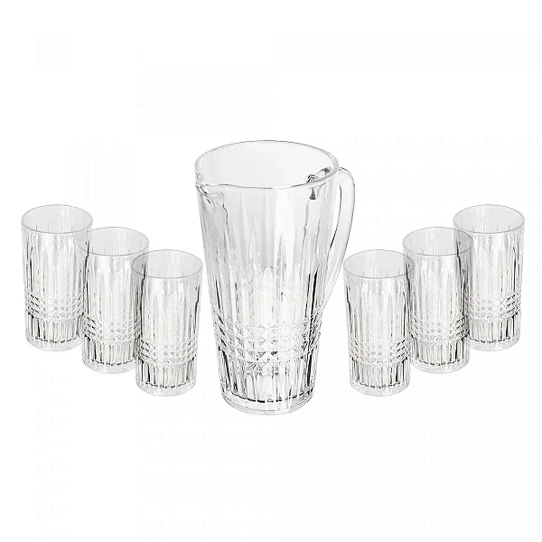 Conjunto Jarra com 6 Copos de Vidro Queen - 1,5L / 320ml
