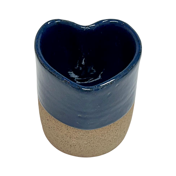 Copo de Café Coração em Cerâmica 100ml – Azul