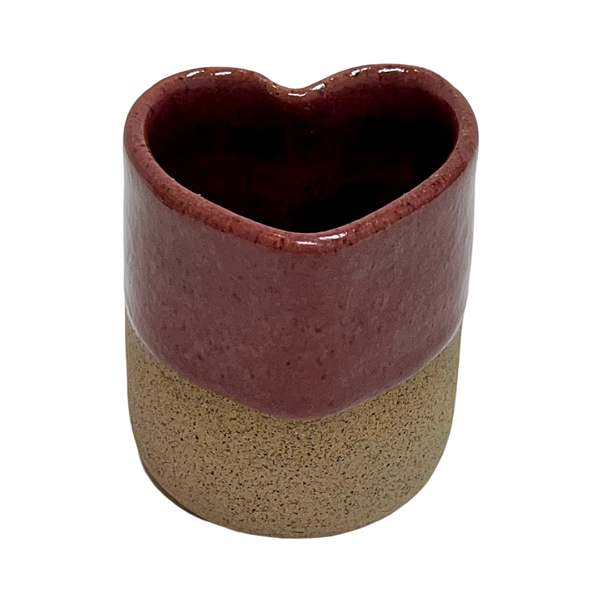 Copo de Café Coração em Cerâmica 100ml – Solid Pink