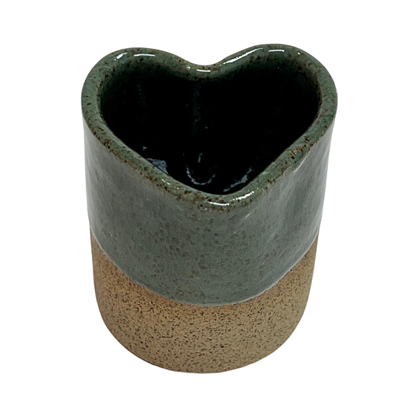 Copo de Café Coração em Cerâmica 100ml – Verde