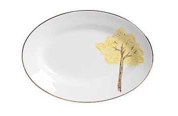 Travessa Pequena com Filete Ouro Ype Amarelo - 33cm x 24cm