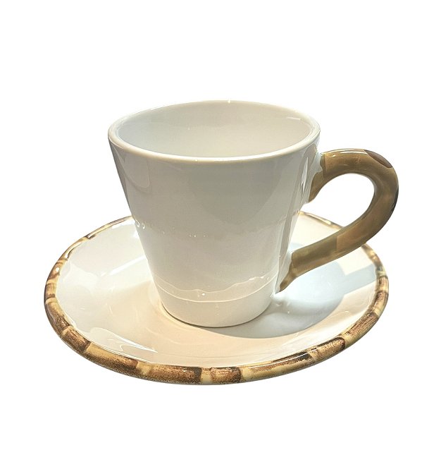 Conjunto Xícara de Café com Pires Coup Bambu - 6 Unidades