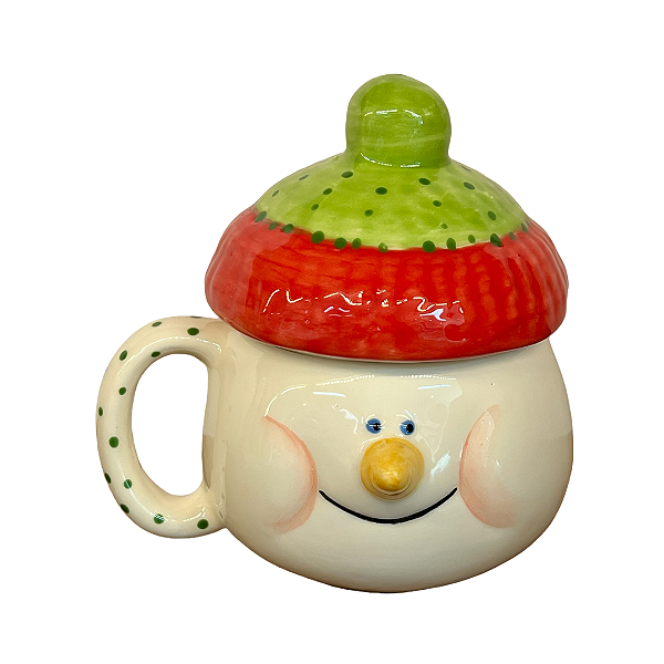 Caneca Natal Boneco de Neve em Cerâmica