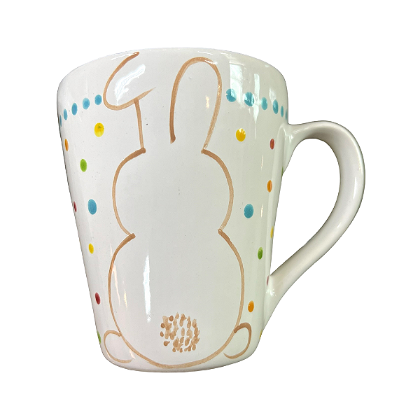 Caneca Coelho Páscoa Poá em Cerâmica Azul