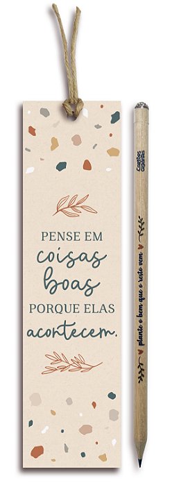 Lápis Semente + Marca Páginas | TERRAZZO - Cartões Gigantes