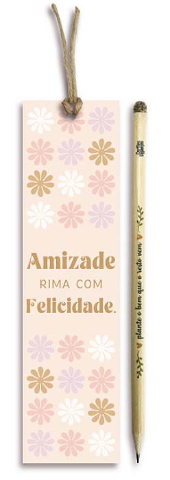 Lápis Semente + Marca Páginas | PAZ & AMOR - Cartões Gigantes