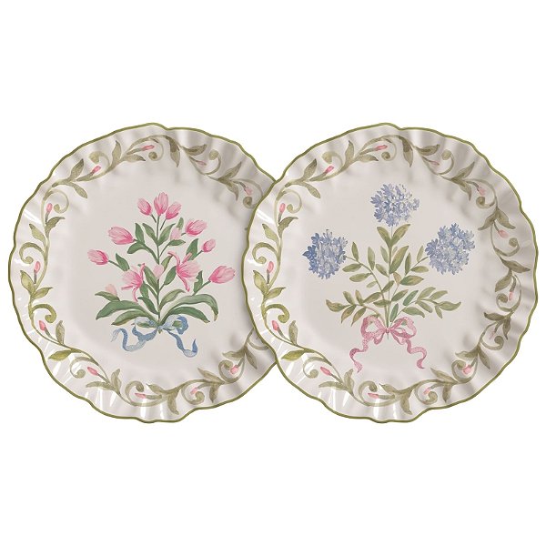 Conjunto Prato Raso Dolce Fiore 28cm Páscoa - 6 Unidades