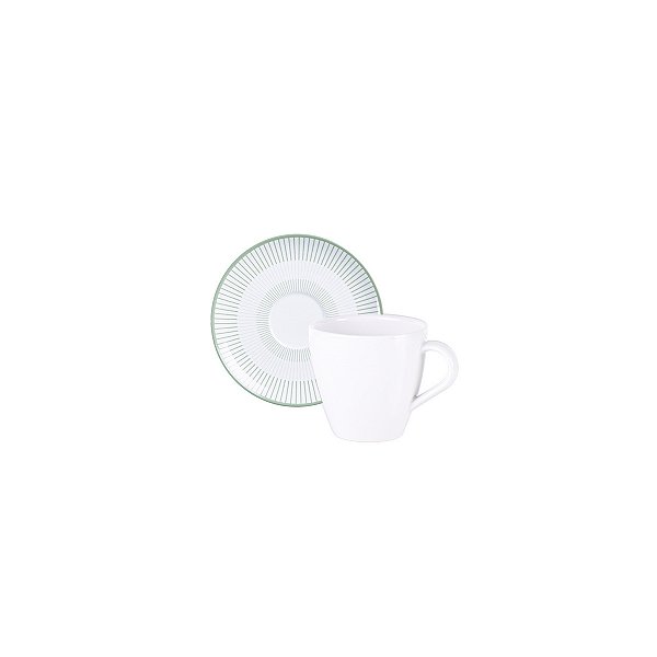 Conjunto Xícara e Pires de Chá Lineare em Porcelana Decorada - 200 ml