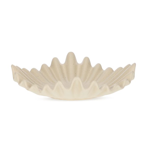 Centro de Mesa em Cerâmica Zig Zag Off-white - 33cm