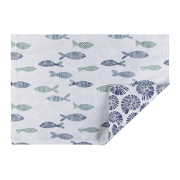Jogo Americano Retangular Acqua Conchas - 35cm x 50cm Auguri Casa