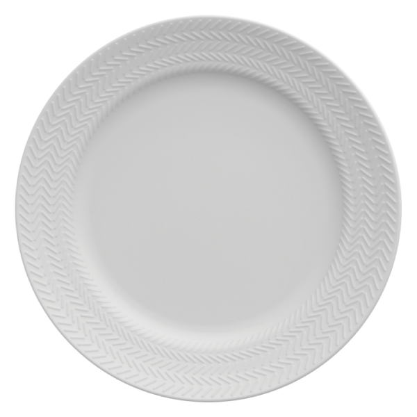 Conjunto Prato Raso Chevron Branco -  06 Unidades