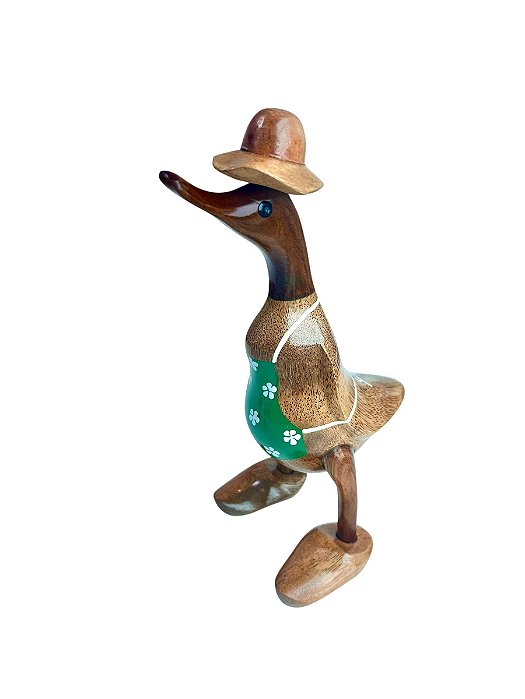 Pato Fazendeira Avental Florido Decorativo P - 26cm