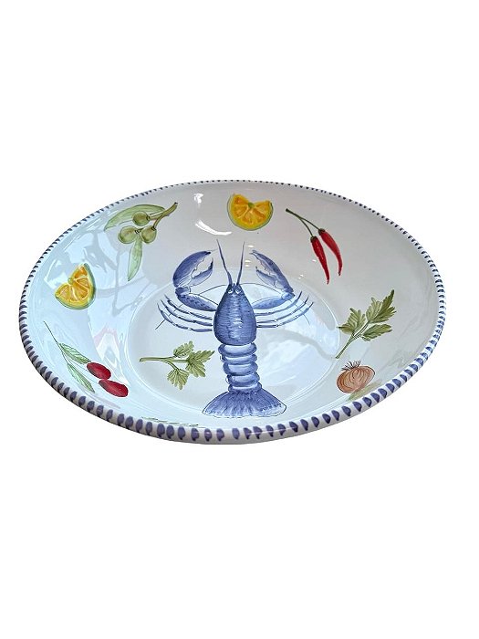 Tigela Redonda Salinas Lagosta Grande - 30cm x 7cm