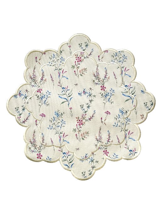 Conjunto 2 Jogos Americanos Redondo Impermeável Dupla Face Jardim Encantado Amarelo - 44cm