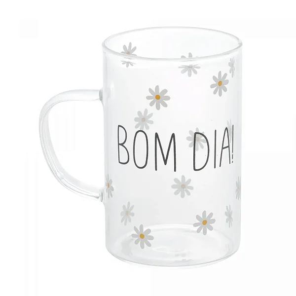 Conjunto com 2 Canecas de Vidro Borossilicato Bom Dia - 200ml