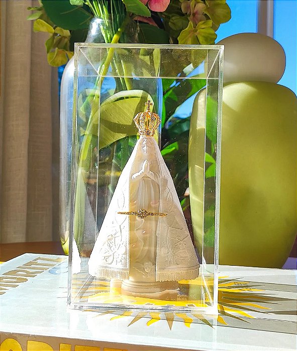 Nossa Senhora Aparecida em Caixa de Acrílico 21cm x 12cm x 12cm