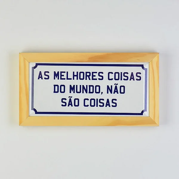 Quadro Cerâmica As Melhores Coisas - 29cm x 15cm
