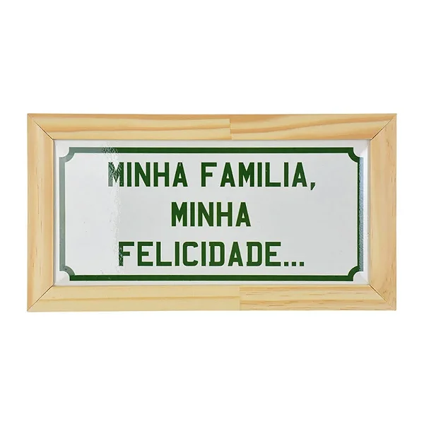 Quadro Cerâmica Minha Familia - 29cm x 15cm