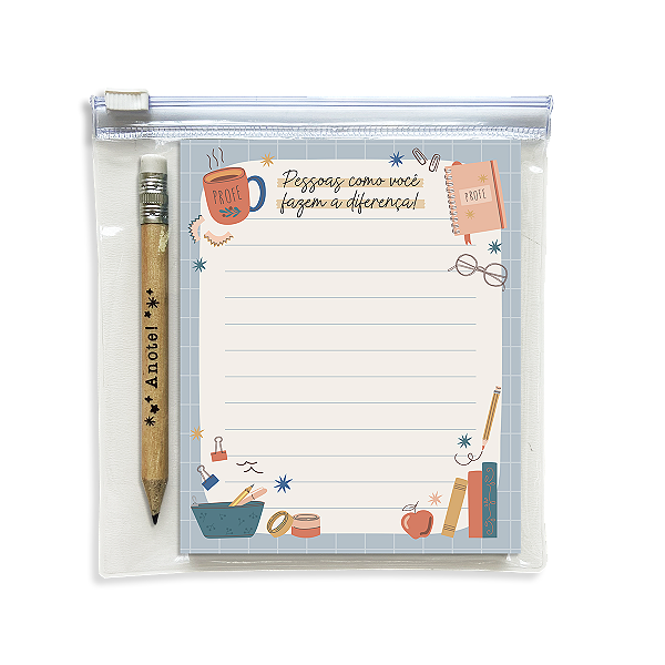 Bloquinho e Mini Lápis | PROFESSOR