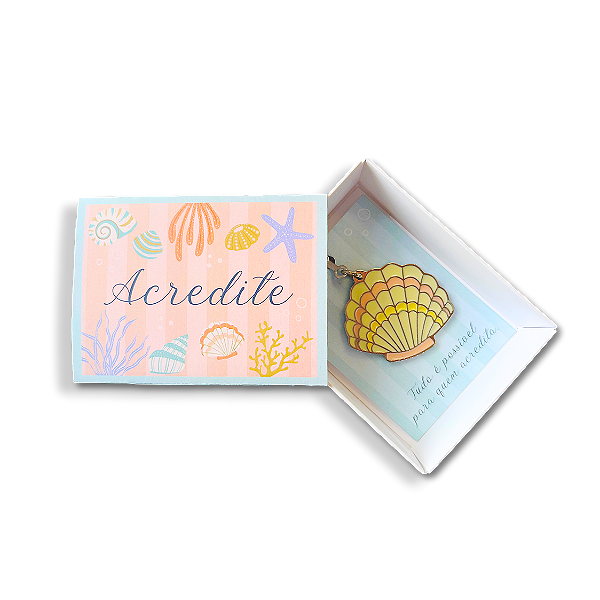 Caixinha Surpresa com Chaveiro | OCEANO - Cartões Gigantes