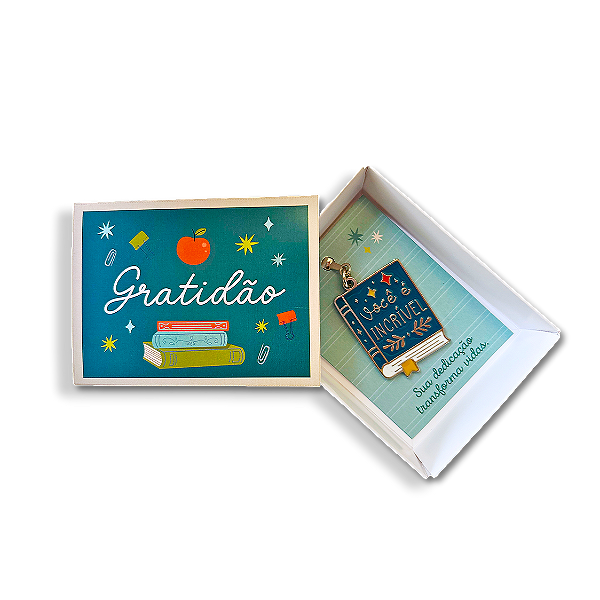 Caixinha Surpresa com Chaveiro | PROFESSOR - Cartões Gigantes