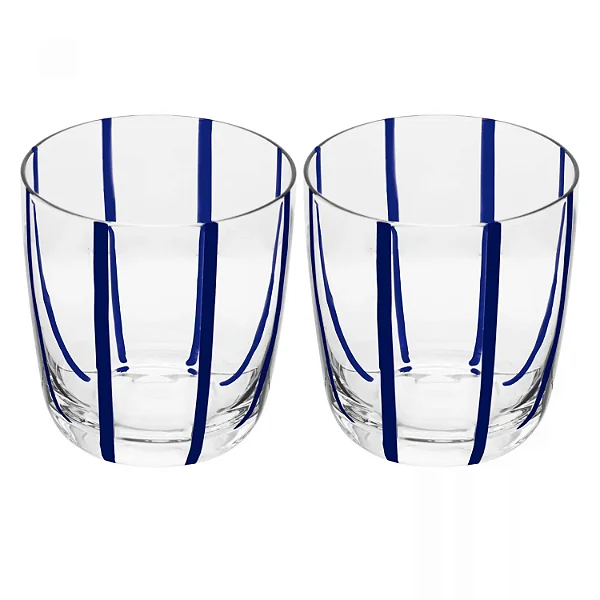 Conjunto 2 Copos Azura de Vidro Azul - 300ml