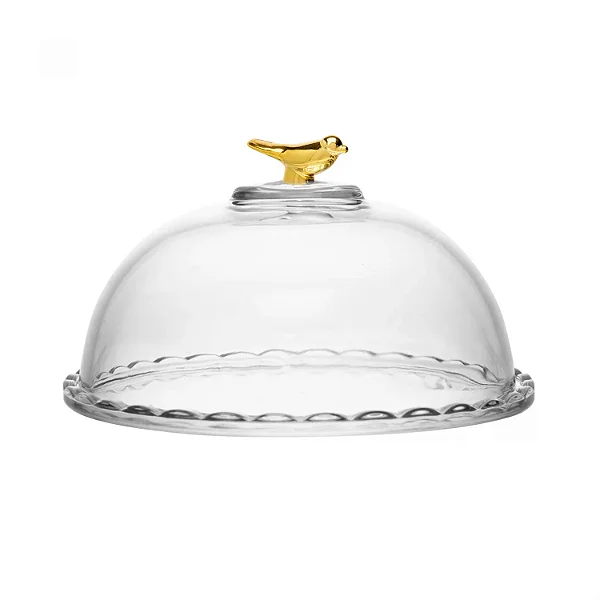 Queijeira Golden Bird com Tampa Cristal Ecológico - 20cm