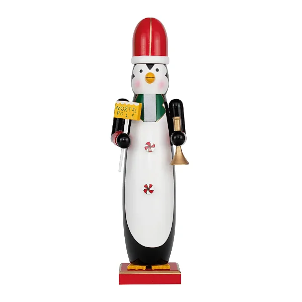 Soldado de Chumbo Pinguim Colorido Natal - 36cm (Quebra Nozes)