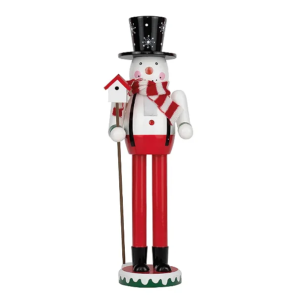 Soldado de Chumbo Boneco de Neve Colorido Natal - 36cm (Quebra Nozes)