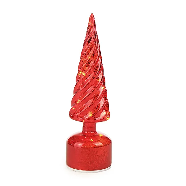 Arvore Decorativa Giratória com Led Vermelho Natal - 40cm