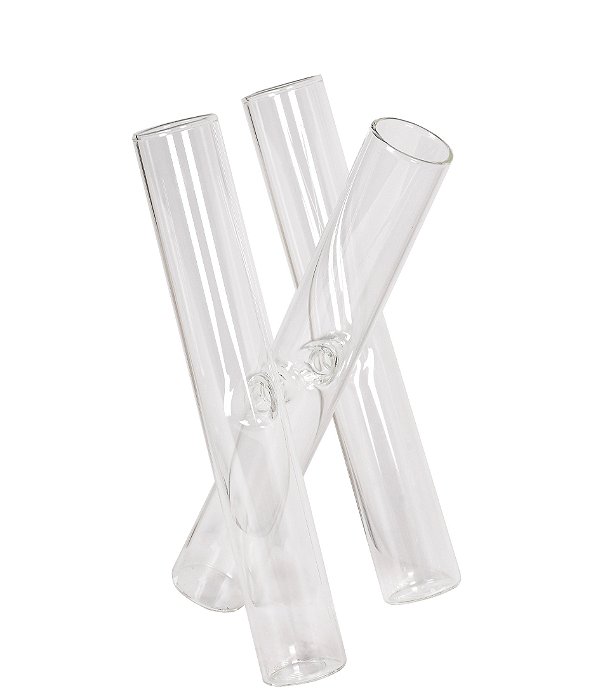 Vaso Inclinado Triplo de Vidro Transparente 3 Cavidades - 20cm x 13cm x 11cm