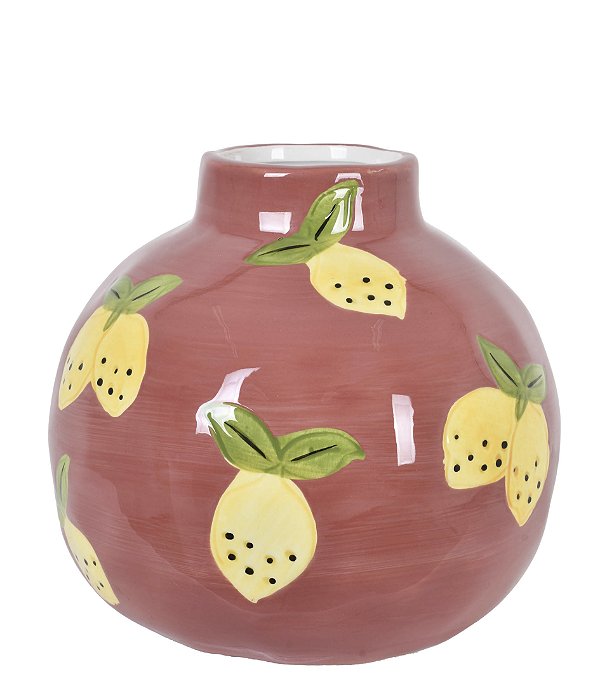 Vaso em Cerâmica Limões Colorido - 16cm x 16cm